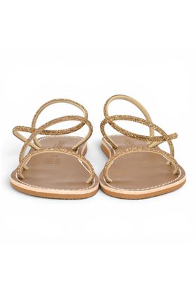 Sandalo Le Salentine in microstrass colore oro. LE SALENTINE | 1129-ORO
